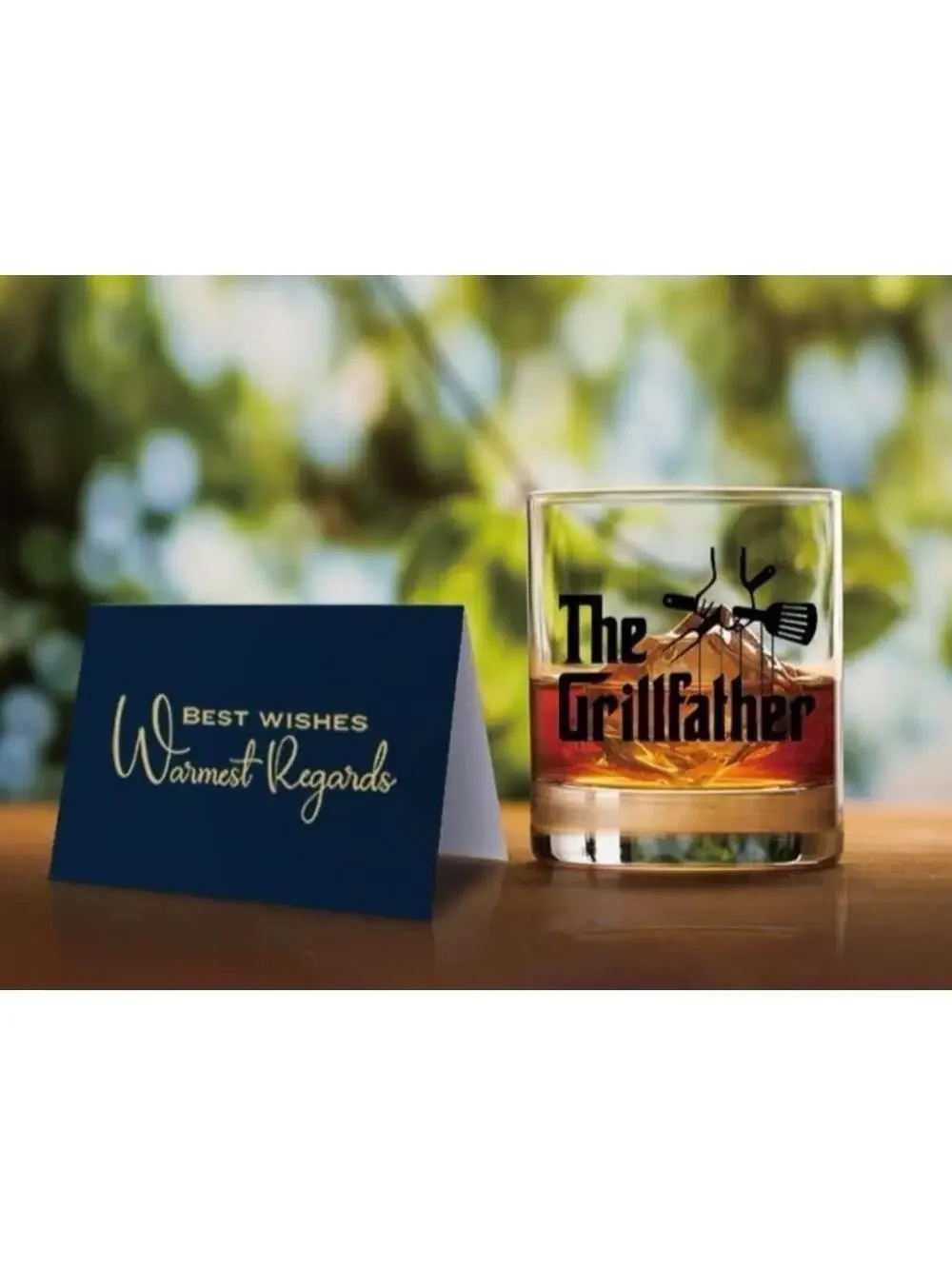 The Grillfather Whiskey Glass Gift Set Funny BBQ Dad Husband Gift Box 11oz Glass